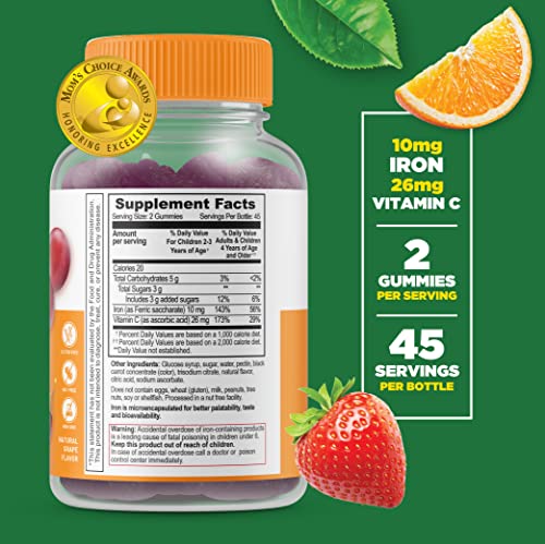 Kids Iron Gummies with Vitamin C – Natural Flavor