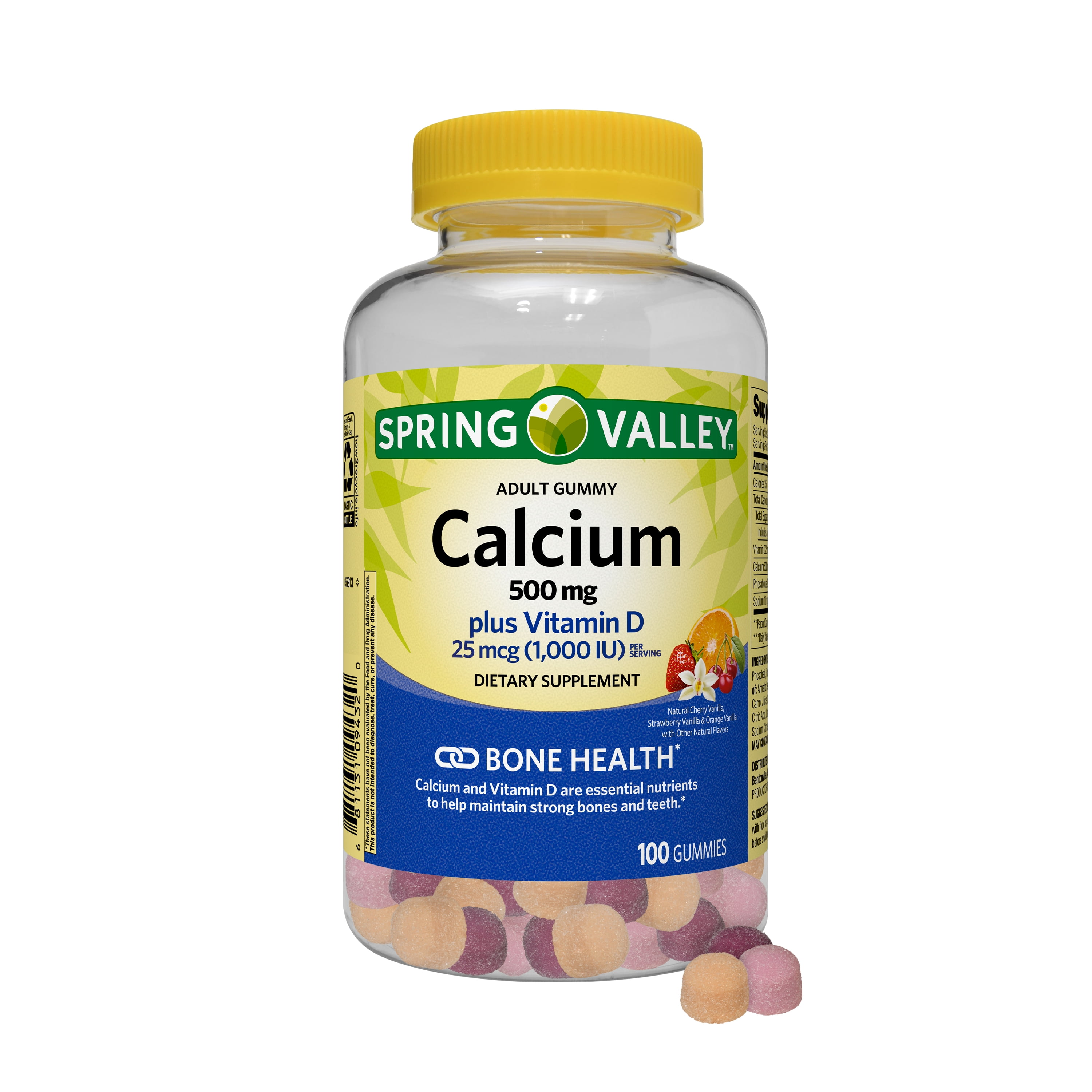 Calcium 500 mg & Vitamin D Gummies, 100 Count