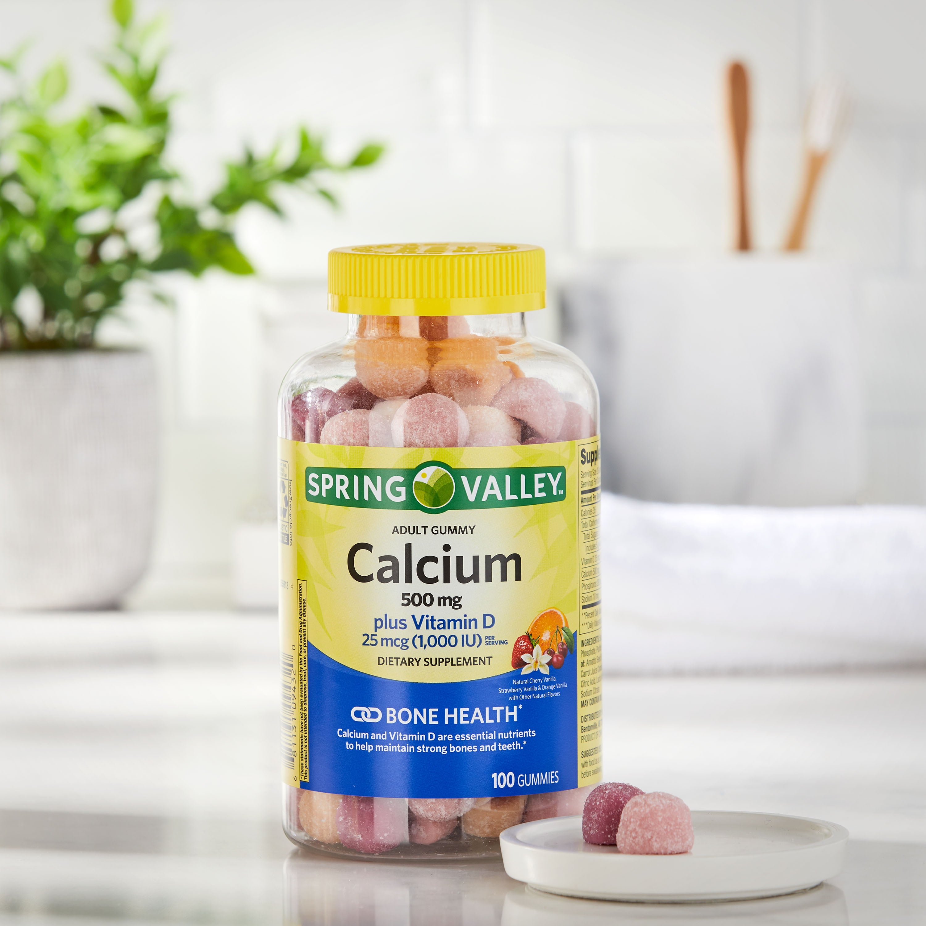 Calcium 500 mg & Vitamin D Gummies, 100 Count