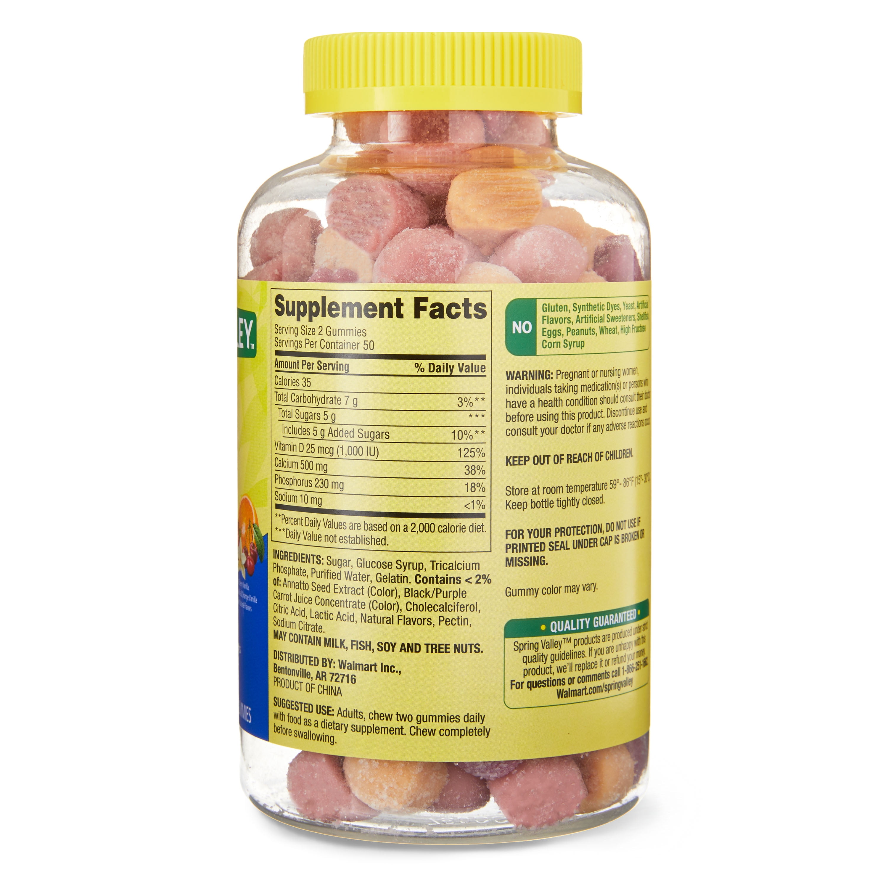 Calcium 500 mg & Vitamin D Gummies, 100 Count