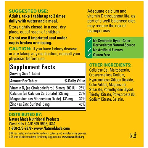 Calcium, Magnesium, Zinc with Vitamin D Tablets