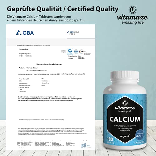 High-Dose Vegan Calcium Tablets, 180 Count
