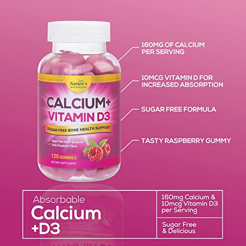 Sugar Free Calcium Gummies with Vitamin D3 - 120 Chews