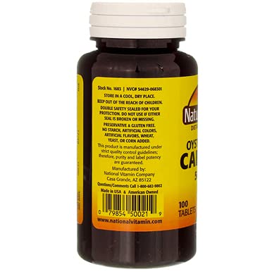 Oyster Shell Calcium 500 mg - 100 Tablets