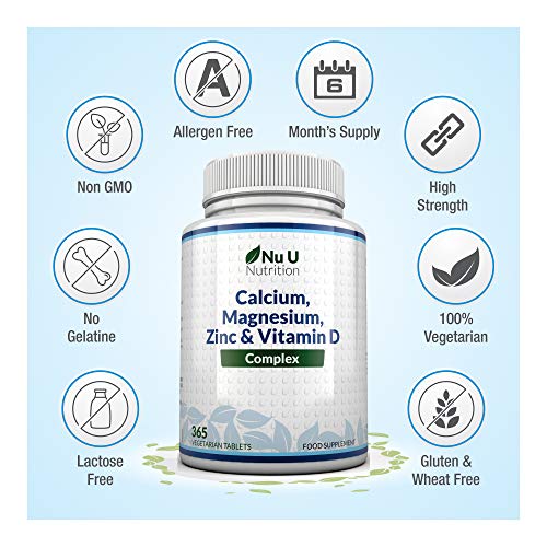 Zinc, Calcium, Magnesium & Vitamin D Complex 365 Tablets