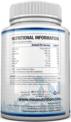 Zinc, Calcium, Magnesium & Vitamin D Complex 365 Tablets