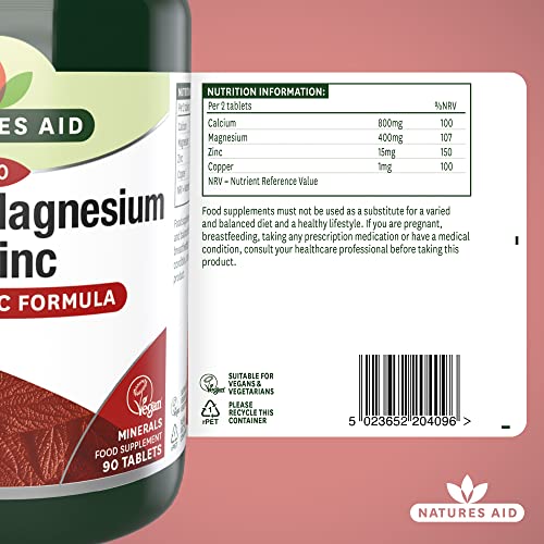 Nature's Aid Calcium, Magnesium & Zinc for Bones