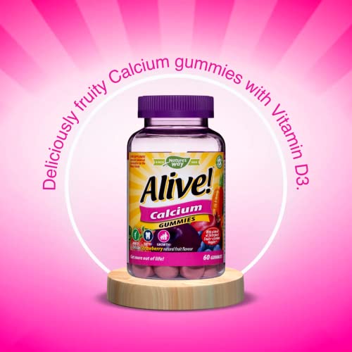 Alive! Calcium Gummies with Vitamin D3 - 60 Count