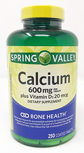 Spring Valley Vitamin D & Calcium 600mg, 250 Tablets