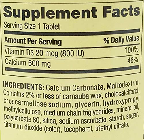Spring Valley Vitamin D & Calcium, 600mg, 250 Tablets