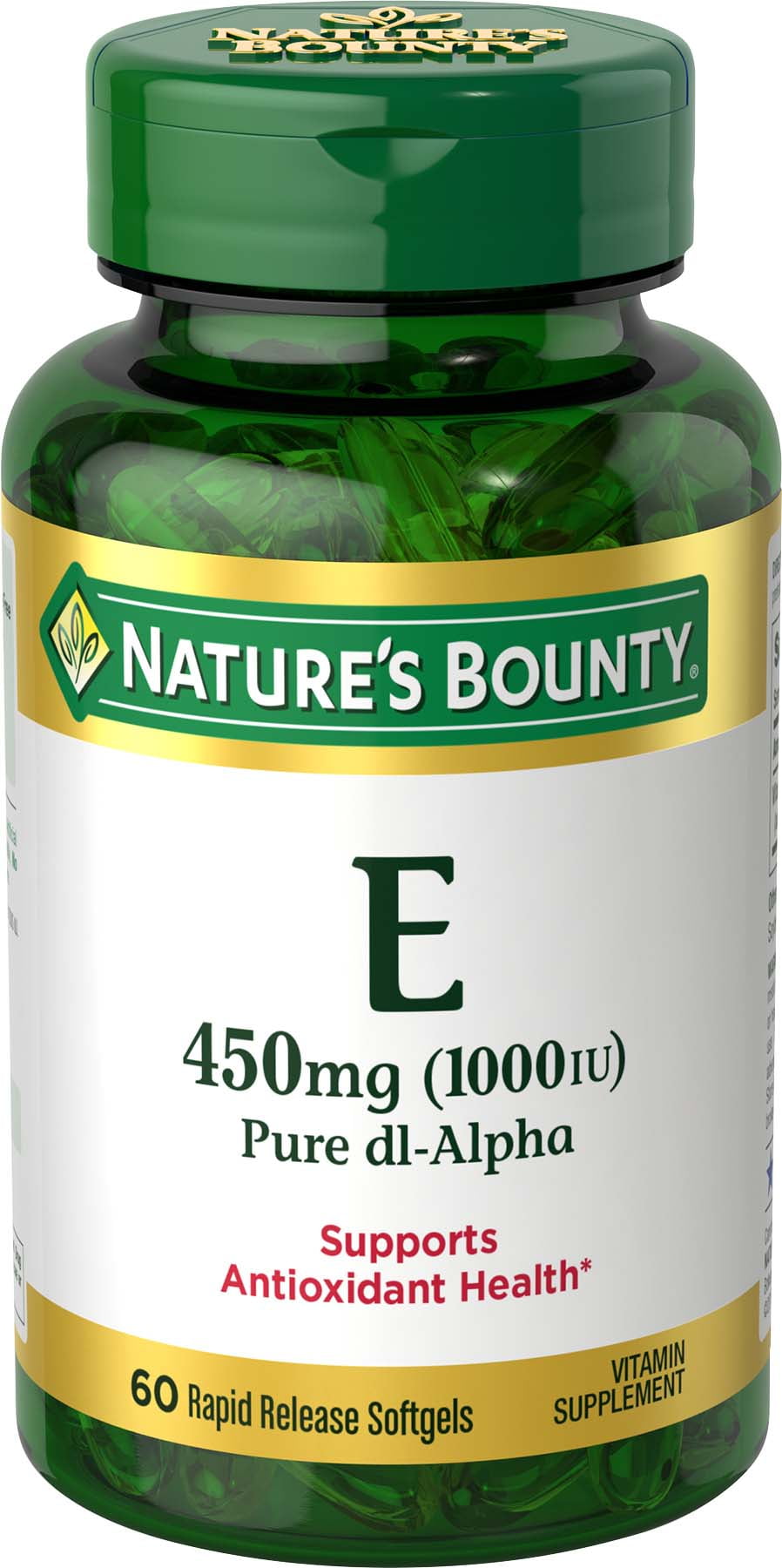 Nature's Bounty Vitamin E 450mg Softgels 60 Count