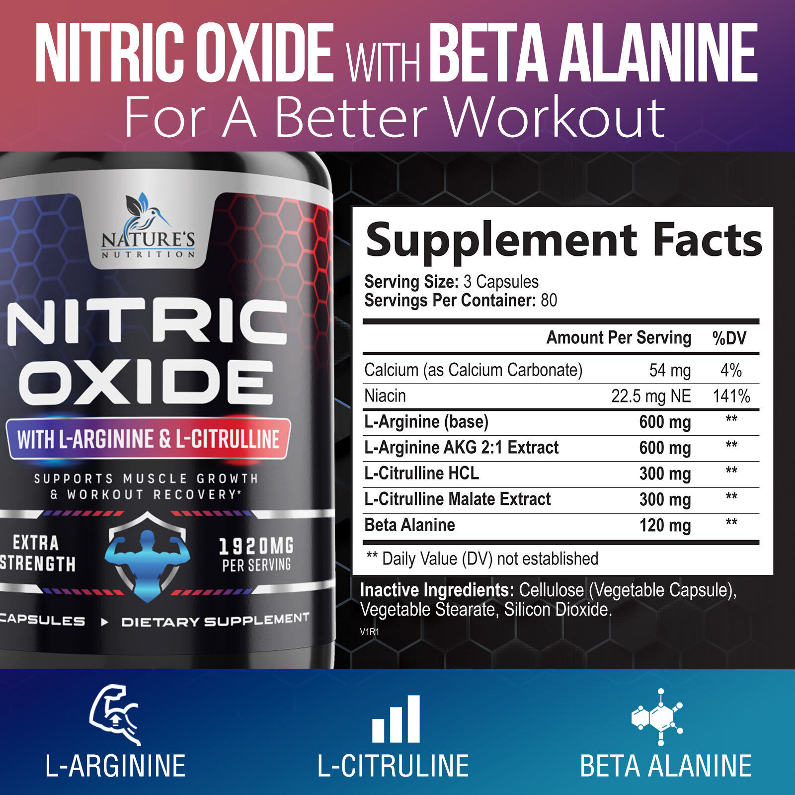 Extra Strength Nitric Oxide Formula with L-Arginine