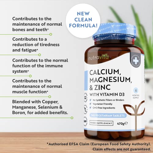 Calcium, Magnesium, Zinc with Vitamin D3 - 365 Tablets