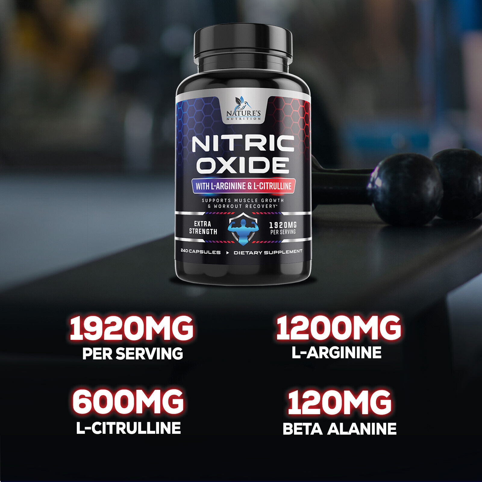 Extra Strength Nitric Oxide Formula with L-Arginine