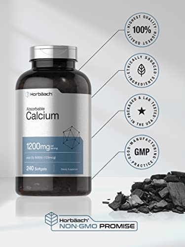 Calcium + D3 Supplements | 1200 mg, 240 Softgels