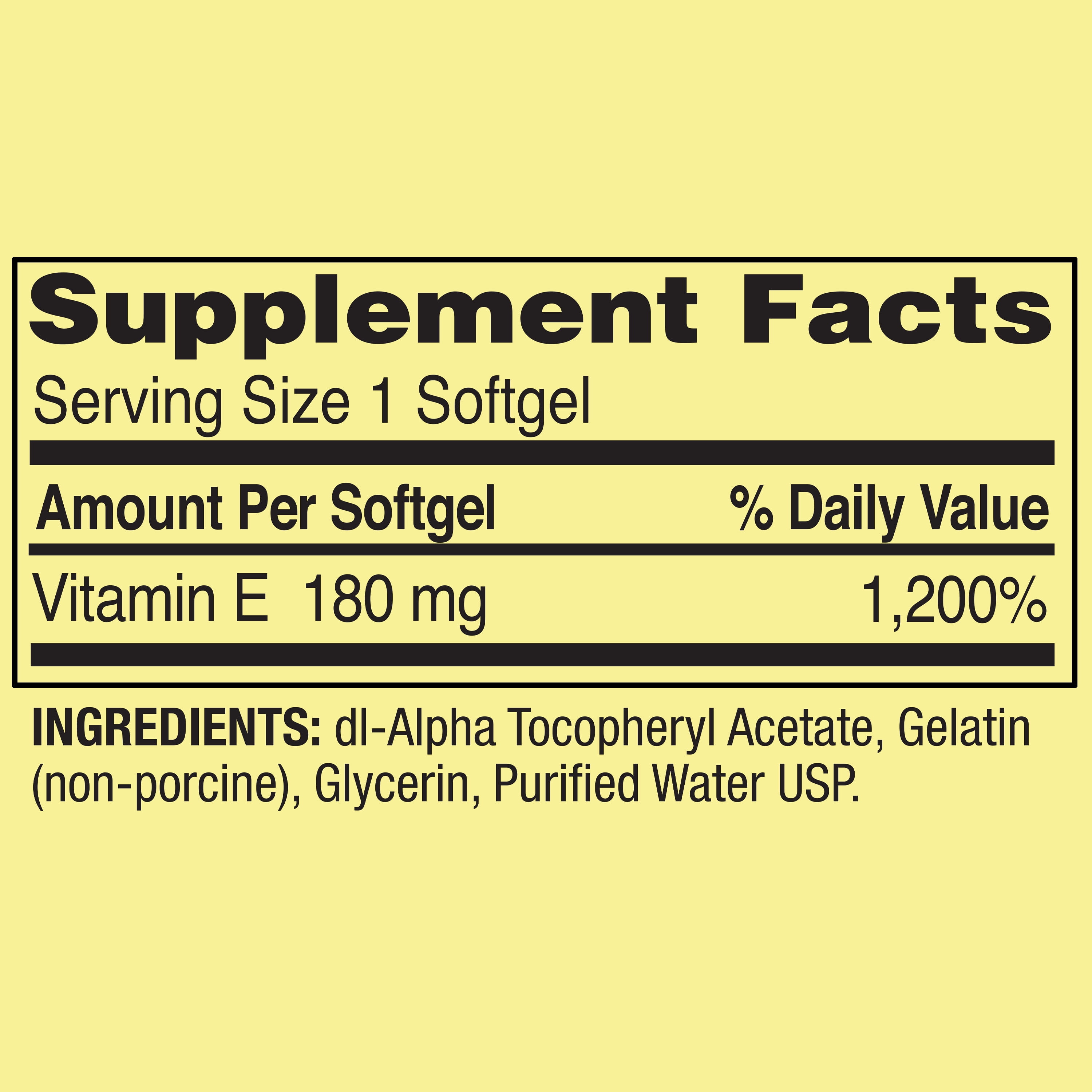 Spring Valley Vitamin E 180 mg, 500 Softgels