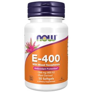 NOW Supplements Vitamin E 400 IU Antioxidant, 50 Softgels