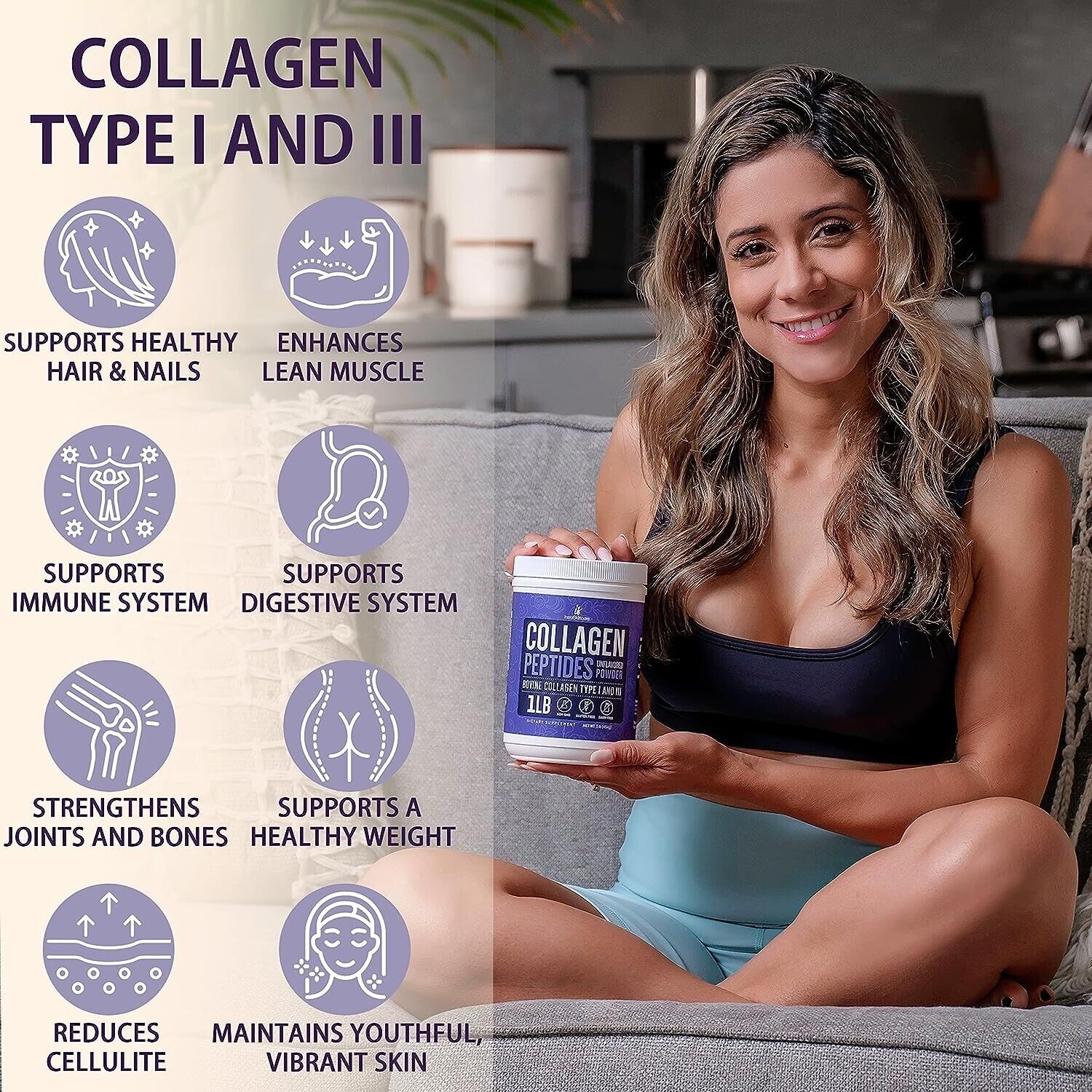 Collagen Peptides Powder for Youthful Skin 2LB