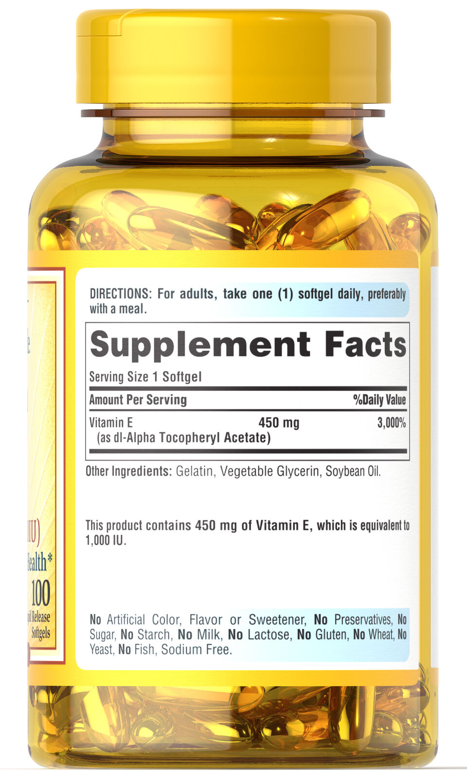 Vitamin E 1000 IU Softgels, 100 Count