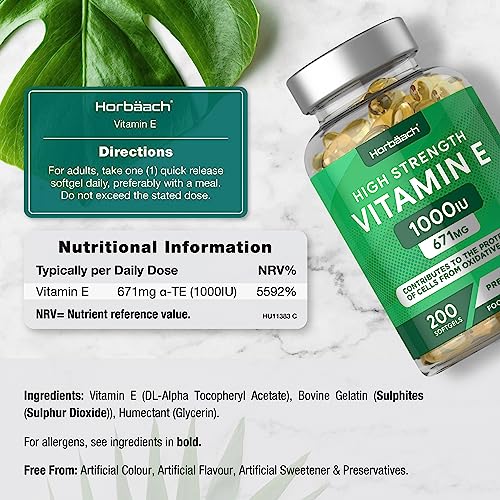 Vitamin E Oil 1000 IU - 200 Softgel Capsules