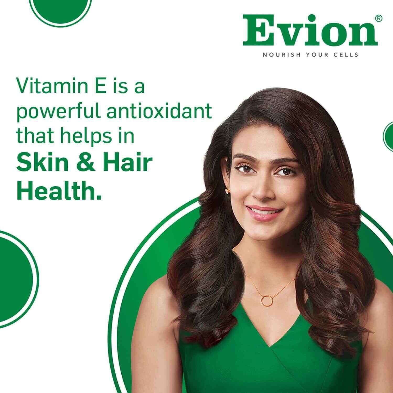 Vitamin E Evion 400mg Capsules for Healthy Skin & Hair