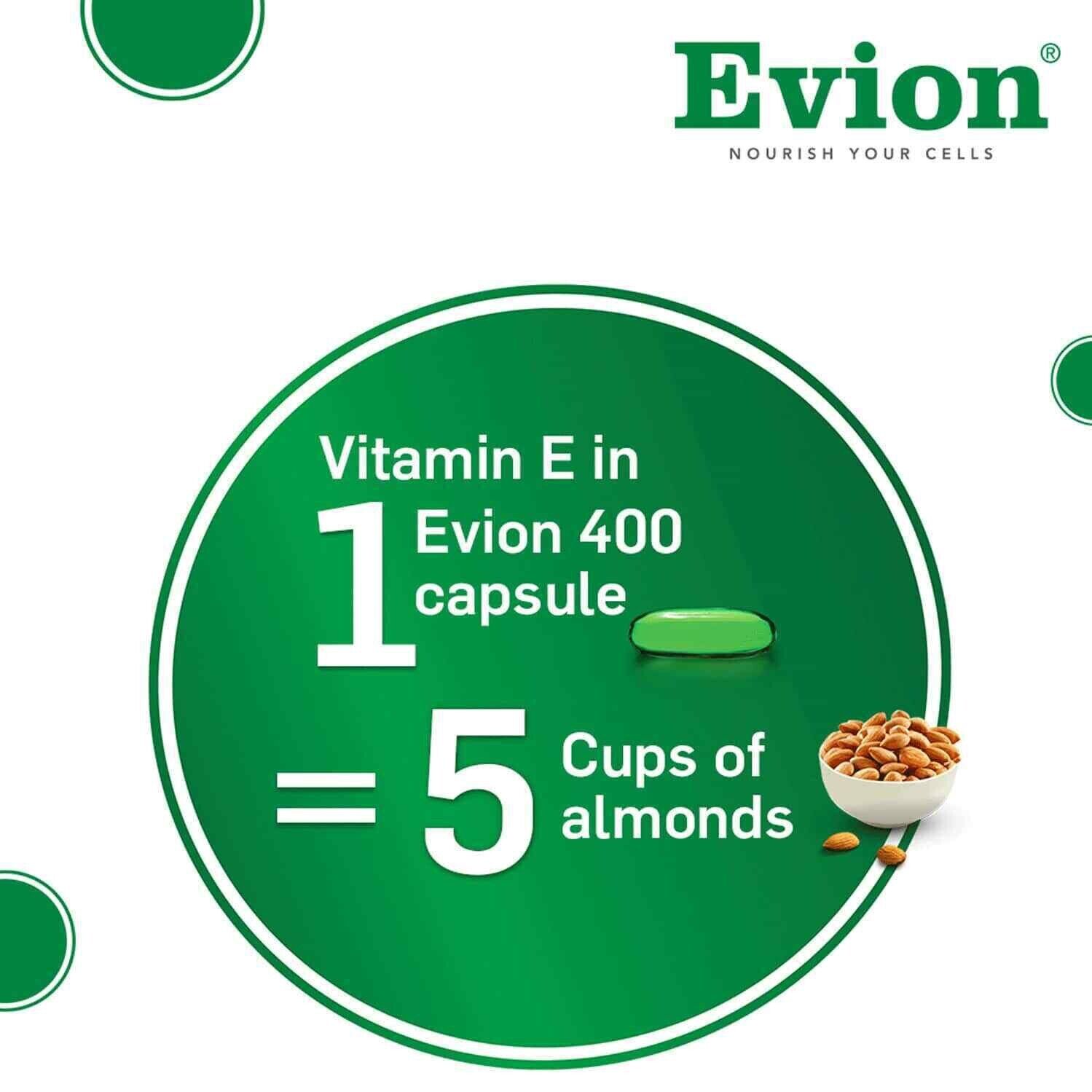 Vitamin E Evion 400mg Capsules for Healthy Skin & Hair