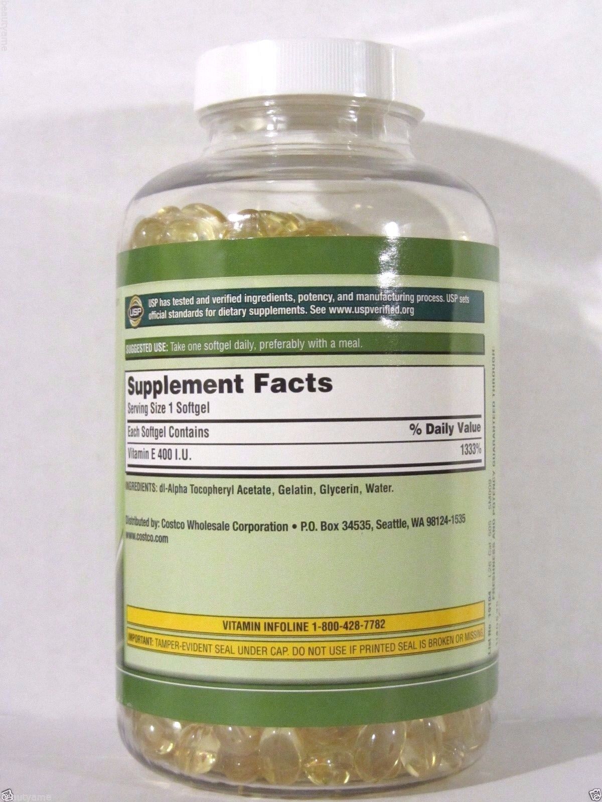 Kirkland Vitamin E 400 IU, 500 Softgels