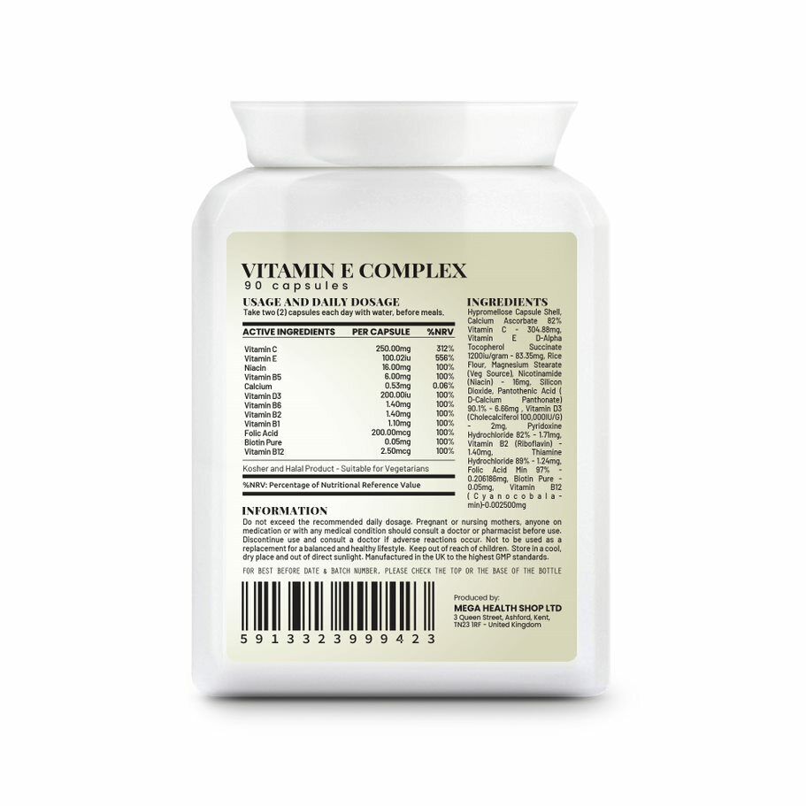 Vitamin E Complex 60 Capsules for Skin & Immunity