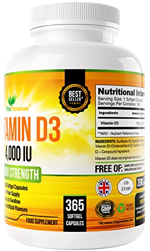 Maximum Strength Vitamin D3, 4,000 IU, 365 Softgels