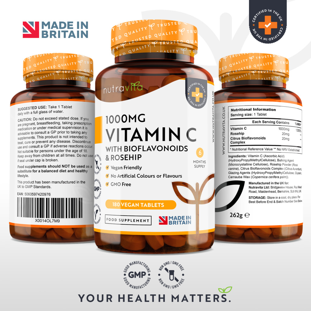 Vitamin C 1000mg with Bioflavonoids - 180 Tablets