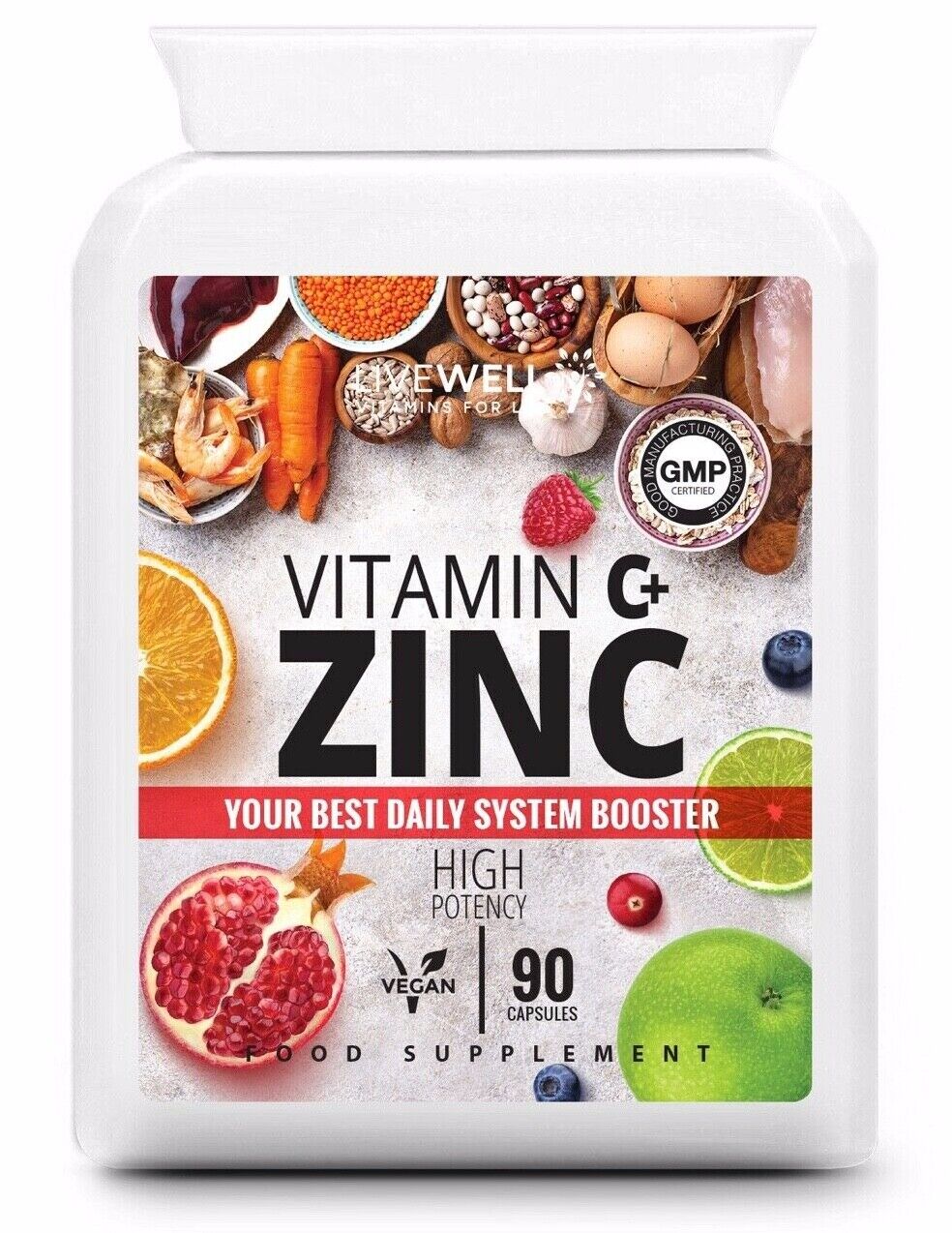 Vitamin C + Zinc 1000mg Immune Support Capsules