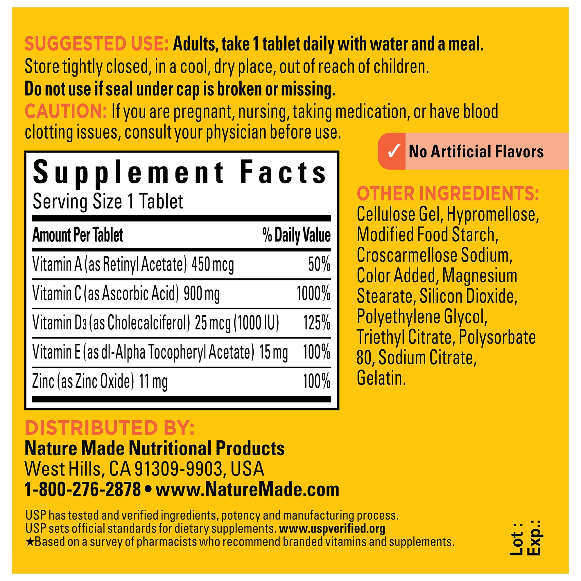 Nature Made Super C with D3 and Zinc 70 Tablets