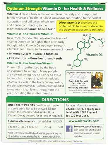 Vitabiotics Ultra Vitamin D Tablets - 96 Count