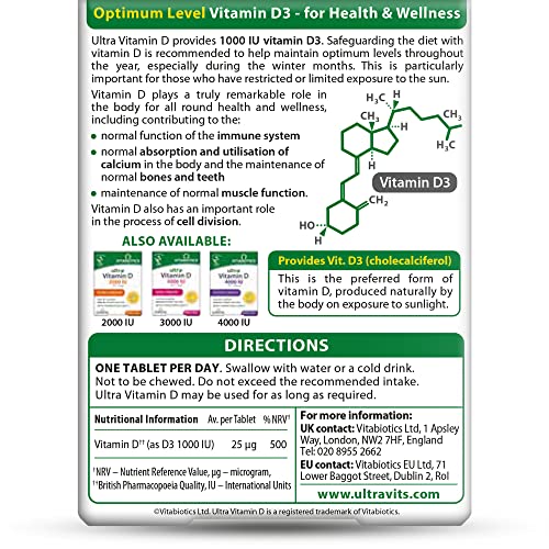 Vitabiotics Ultra Vitamin D Tablets - 96 Count
