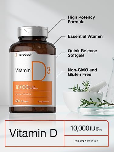 High Potency Vitamin D3 10000 IU Softgels