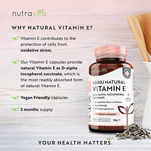 Natural Vitamin E 400IU – 90 Vegan Capsules