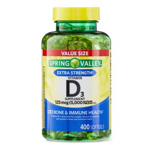 Spring Valley Vitamin D3 Softgels, 125 mcg, 400 Count