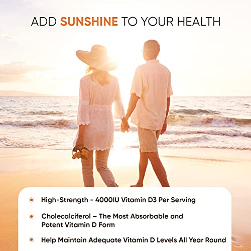Vitamin D3 4000 IU - 400 Tablets for Strong Immunity