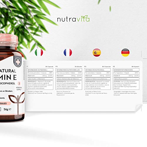 Natural Vitamin E 400IU – 90 Vegan Capsules