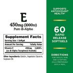 Nature's Bounty Vitamin E 450mg Softgels 60 Count