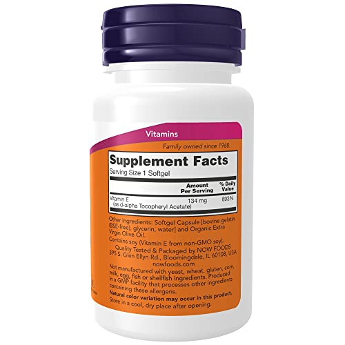 NOW E-200 D-Alpha Vitamin, 100 Softgels