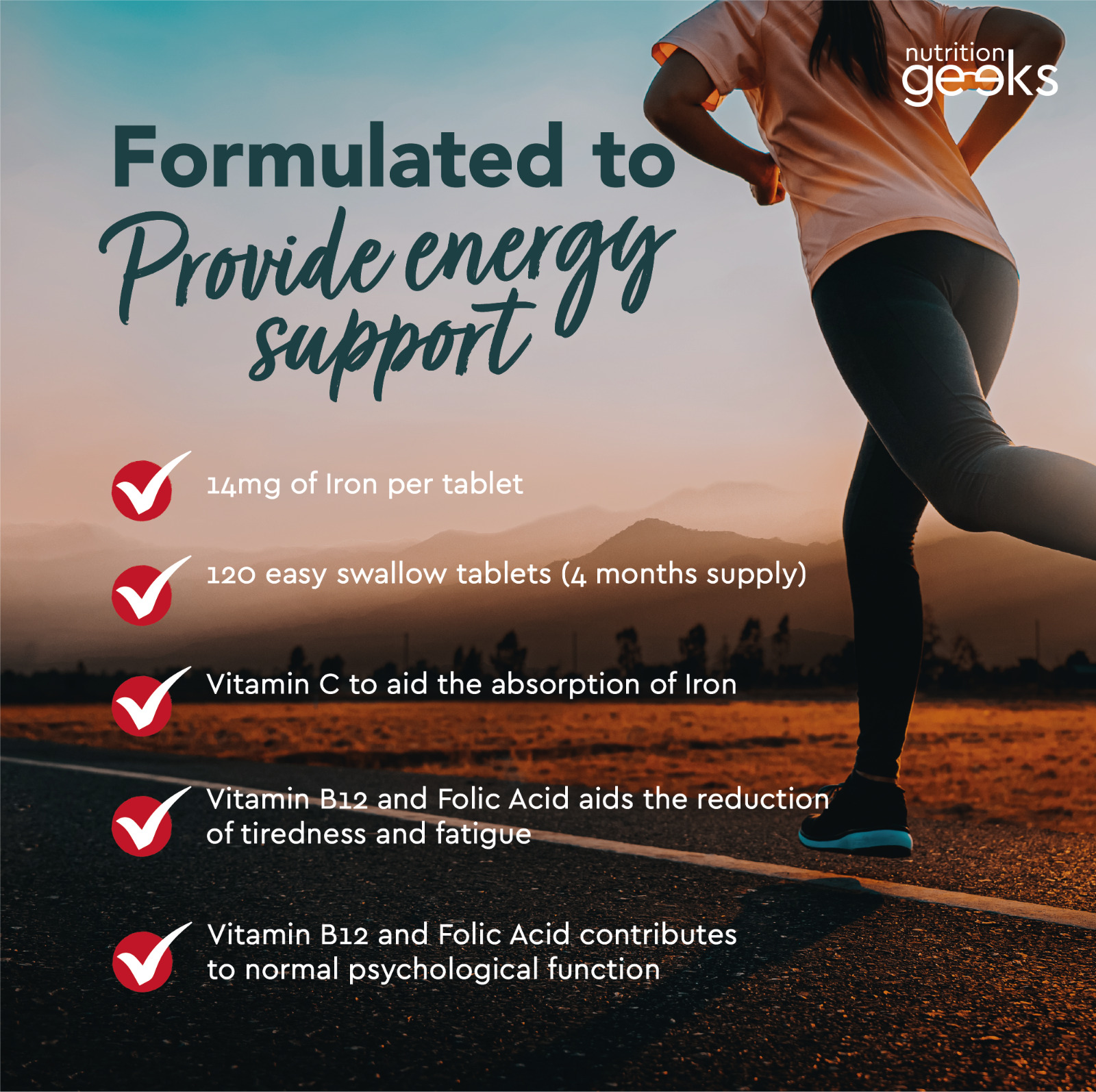 Iron Tablets with Folic Acid, B12 & Vitamin C