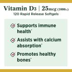 Nature's Bounty Vitamin D3 Softgels, 120 Count