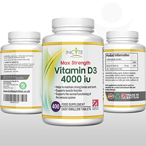 Incite Nutrition Vitamin D3 2000 IU - 400 Tablets
