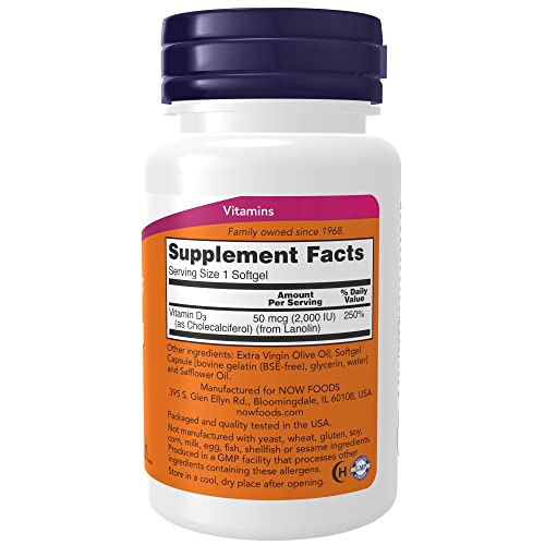 NOW Vitamin D-3 2000 I.U. for Structural Support
