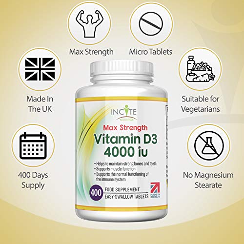 Incite Nutrition Vitamin D3 2000 IU - 400 Tablets