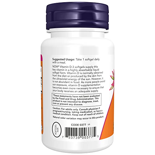 NOW Vitamin D-3 2000 I.U. for Structural Support