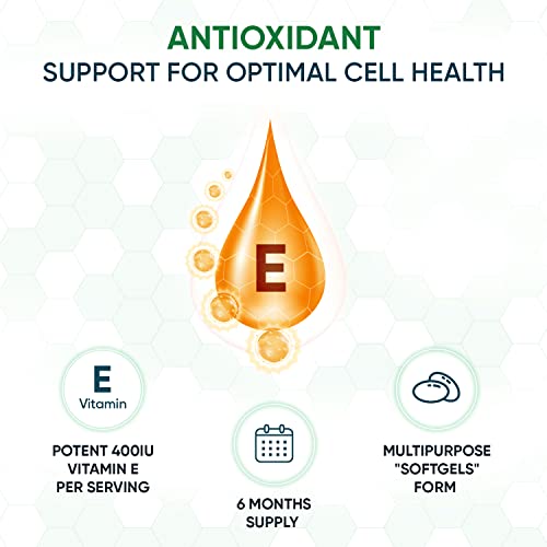 High Strength Vitamin E Softgels 400IU - 180 Count