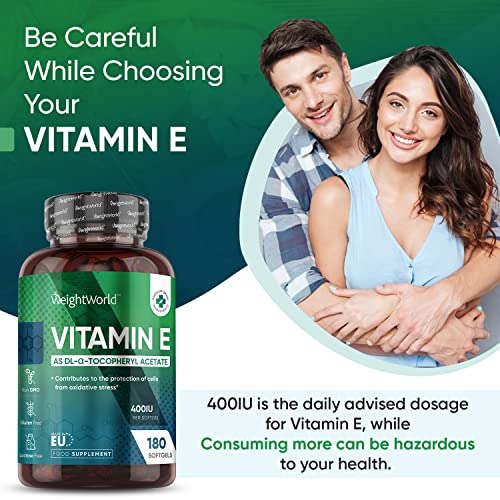 High Strength Vitamin E Softgels 400IU - 180 Count