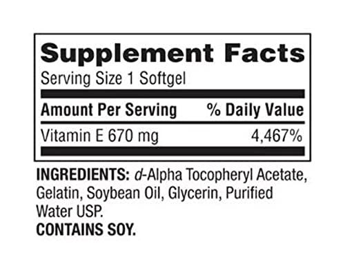 Extra Strength Vitamin E Softgels, 670 mg